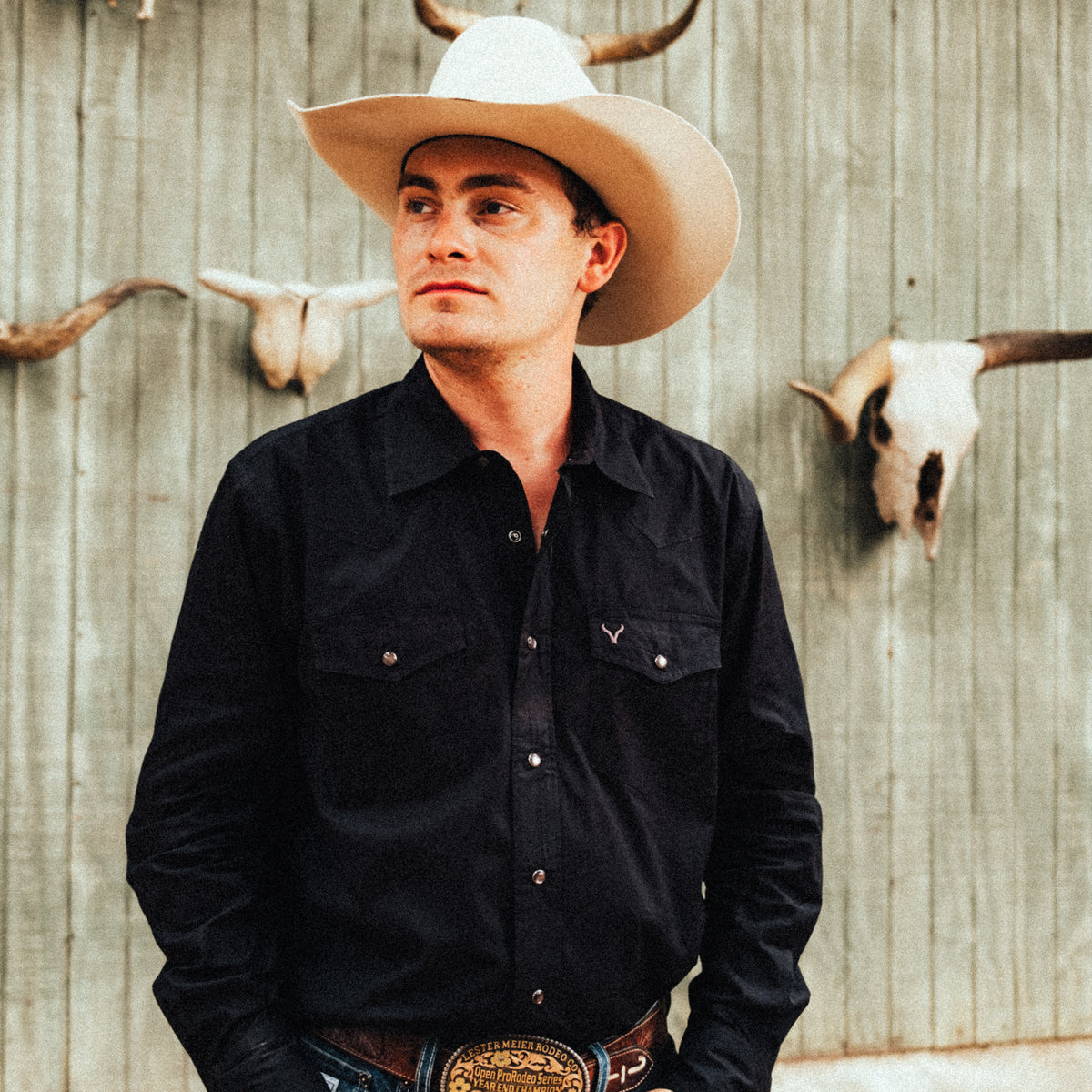 THE COWBOY BY VEXIL BRAND - PEARL SNAP - BLACK