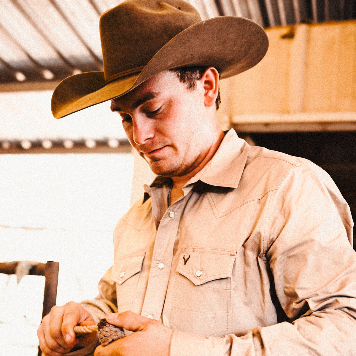 THE COWBOY BY VEXIL BRAND - PEARL SNAP - TAN