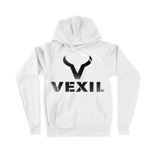 Vexil Brand - Hoodie - Distressed Logo - White
