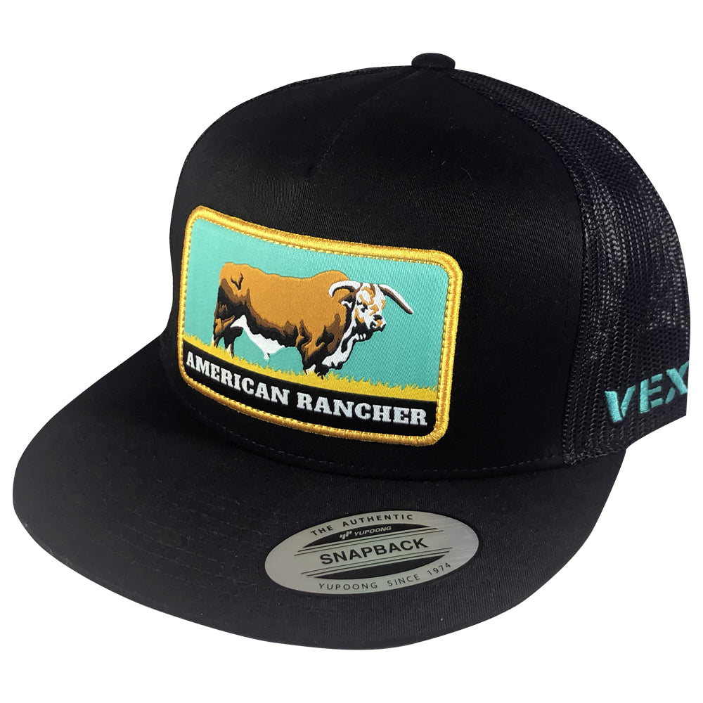 Sacudidos Trucker Cap Sacudido's Bull Trucker Cap - Black And Orange Western Rancher Hat Adjustable For Men & Women Adjustable Cowboy Hat-551405