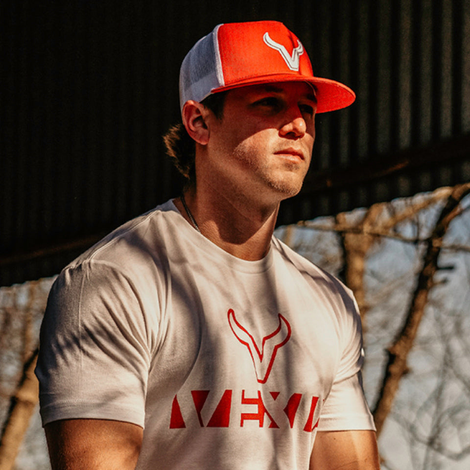 Vexil Brand - White Icon - Red/White Mesh