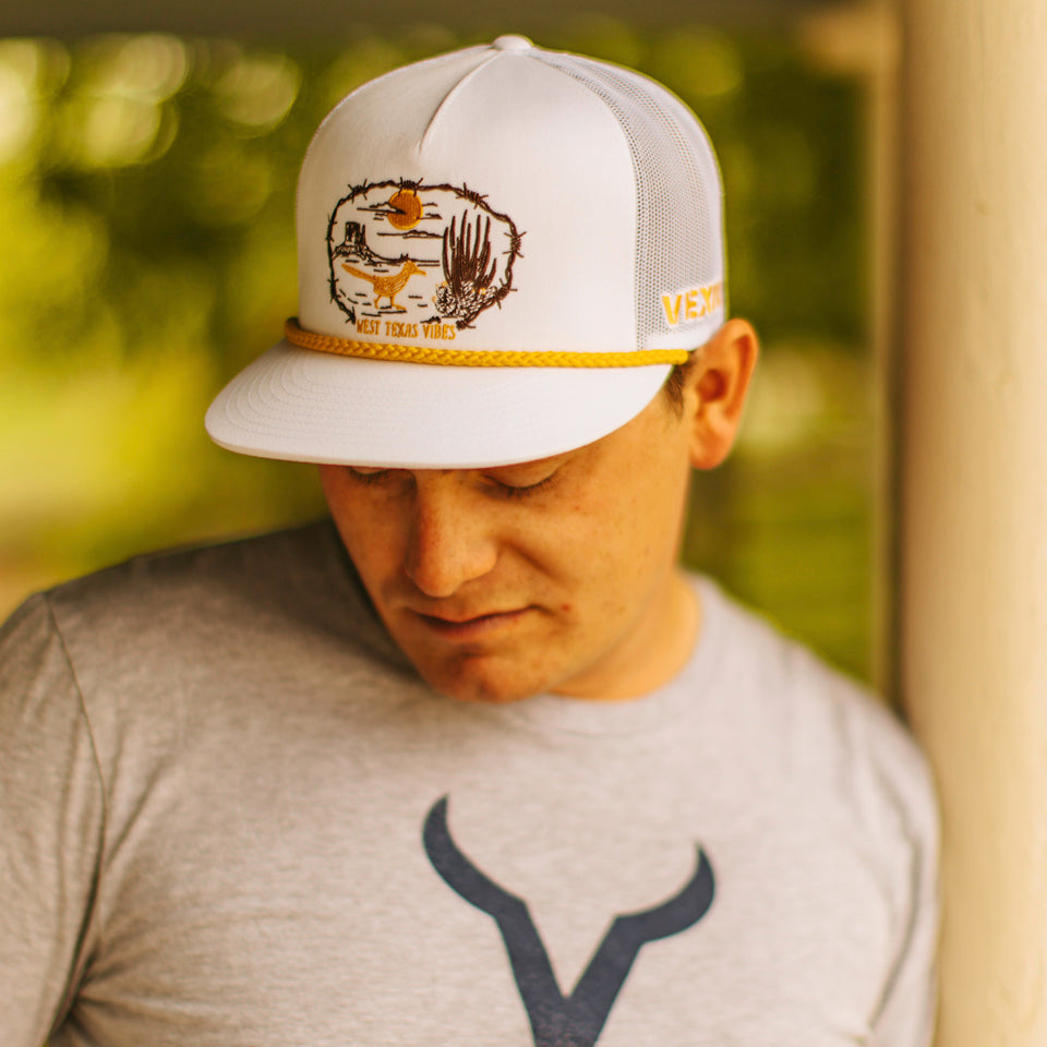 West Texas Vibes - White/White Mesh