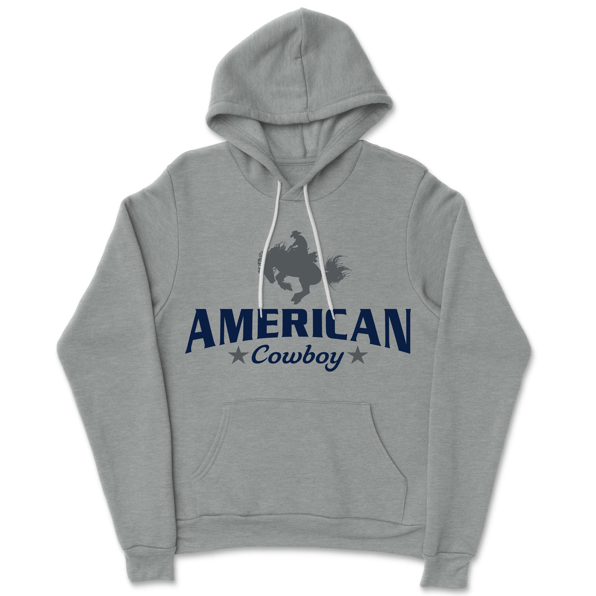 American Cowboy - Hoodie - Bronc - Heather Grey