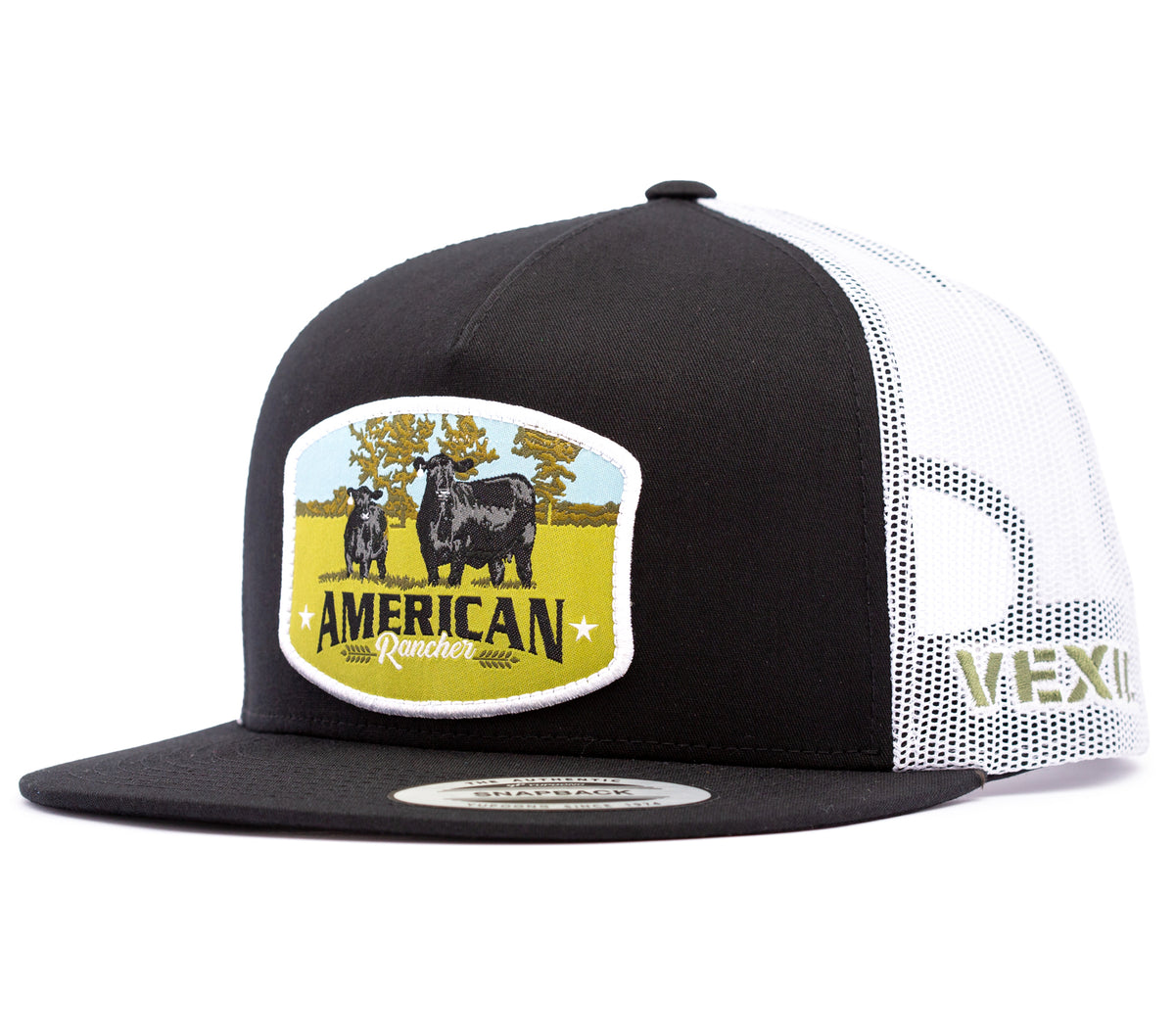 American Rancher - Angus Cow/Calf Patch - Black/White Mesh
