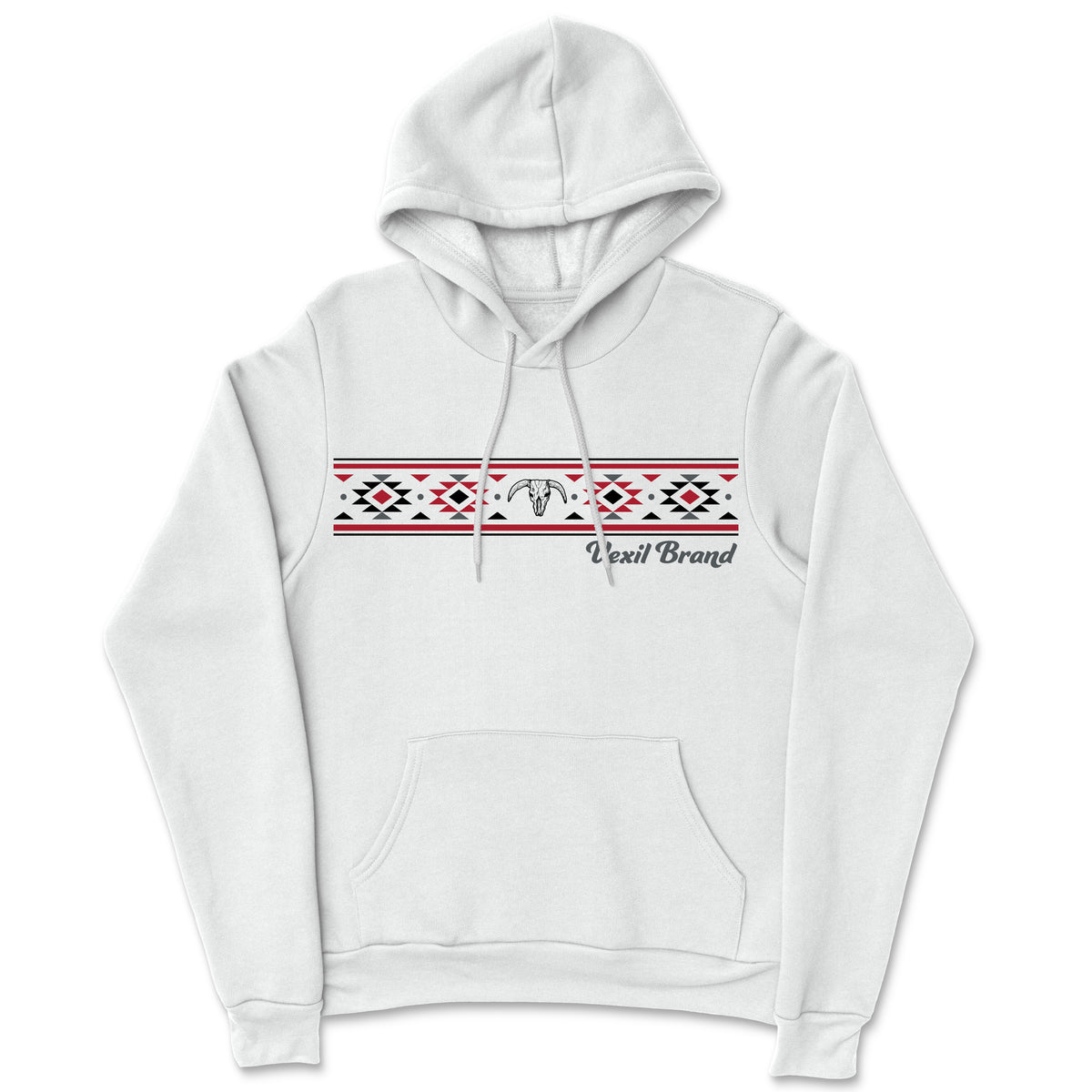Vexil Brand - Hoodie - Aztec Bull Skull - White