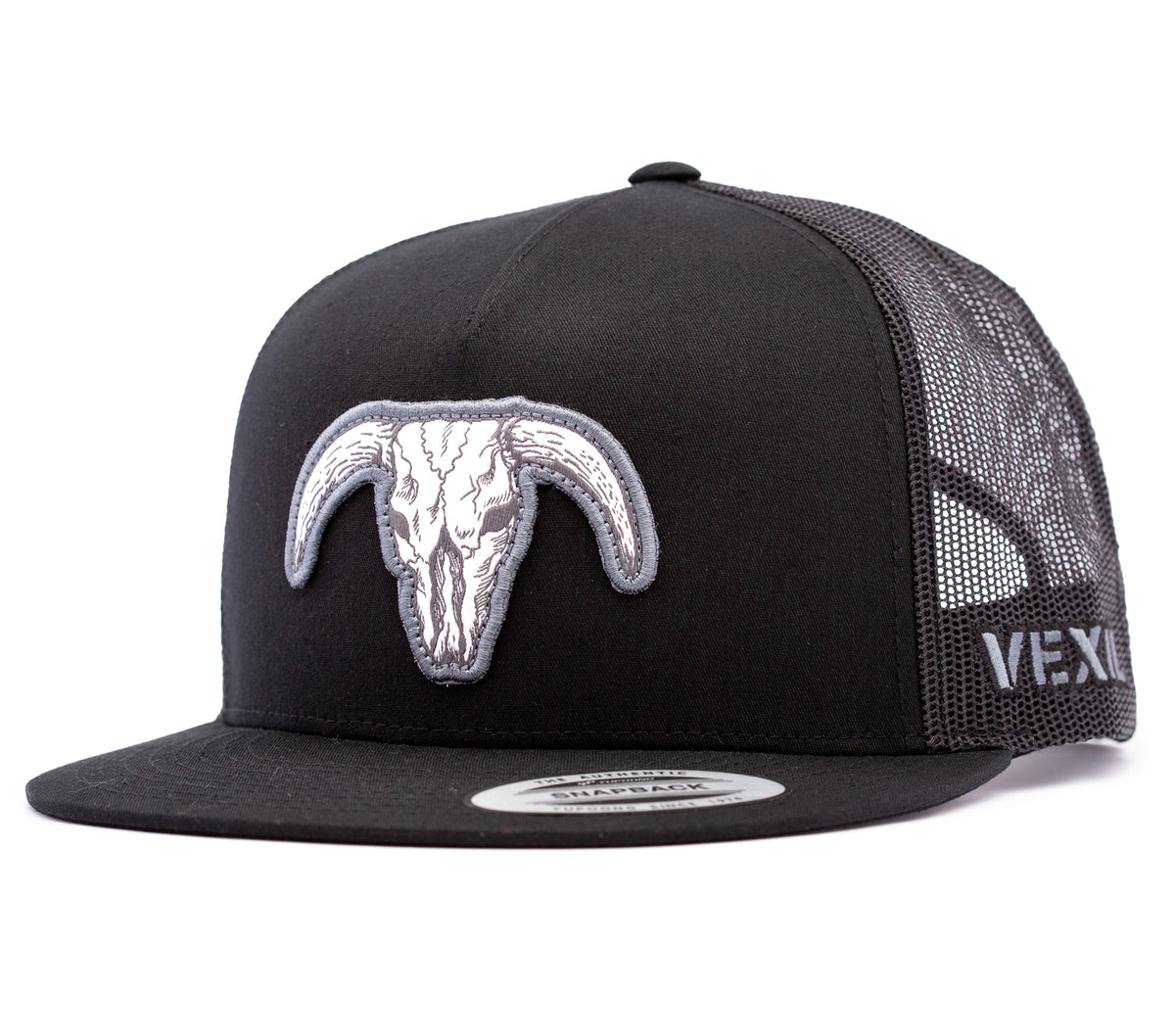 Bull Skull - Black/Black Mesh