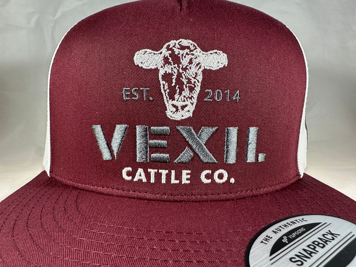 Vexil Cattle Co. - Est. 2014 - Maroon/White Mesh