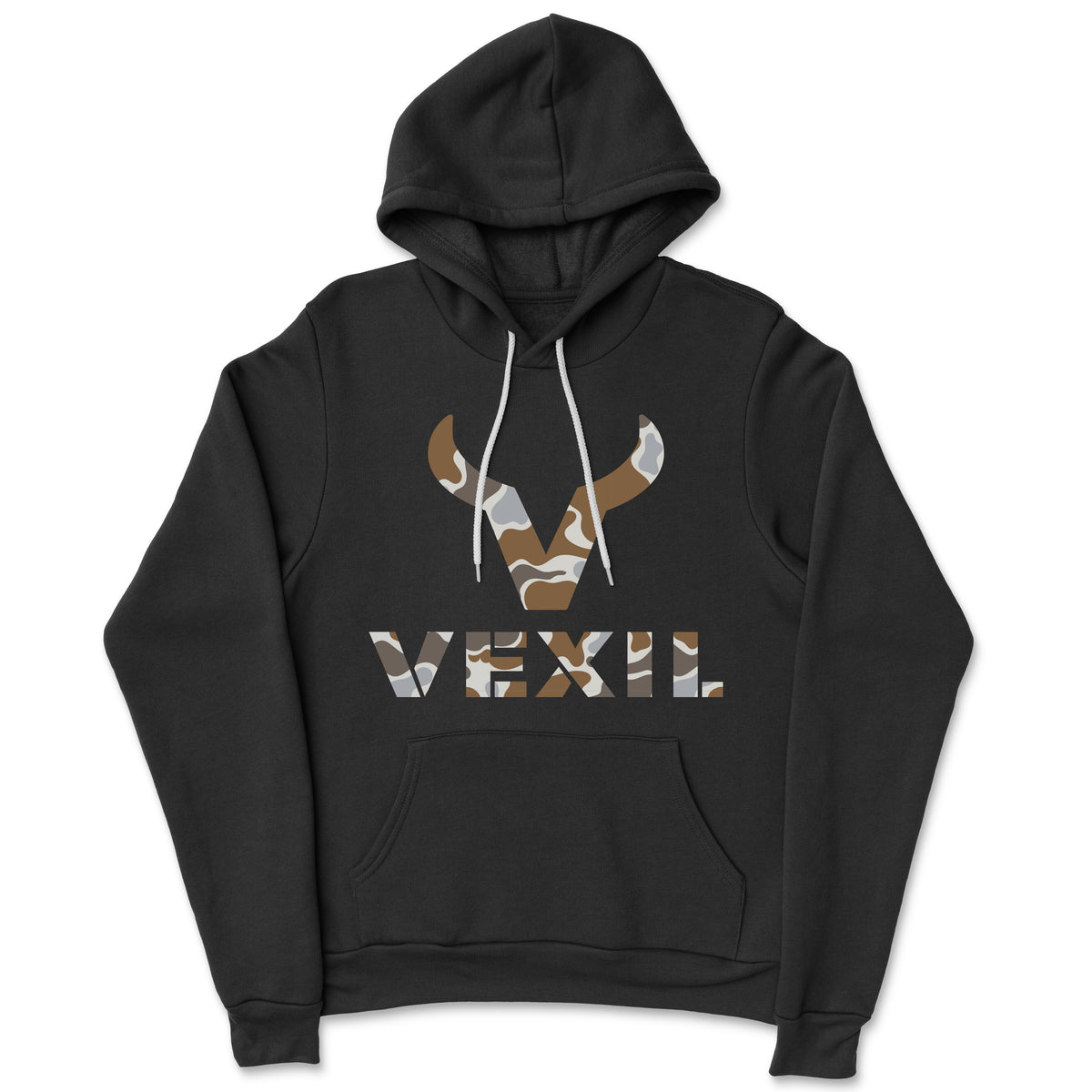 Vexil Brand - Hoodie - Light Retro Camo Logo - Black