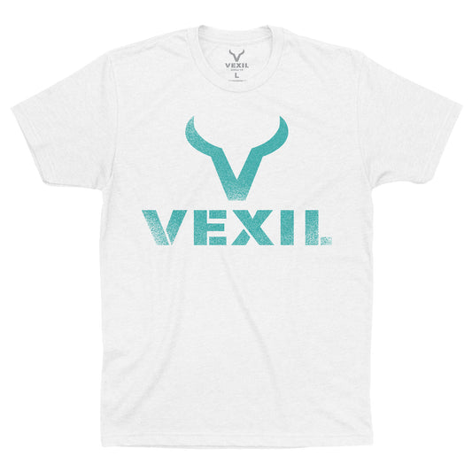 Vexil Brand - Distressed Logo - White/Teal