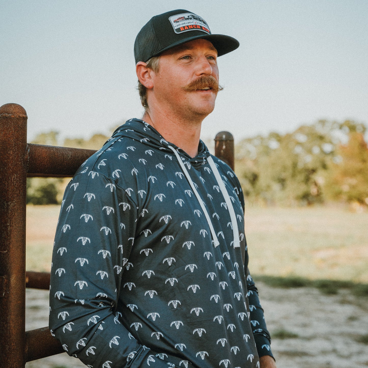 Vexil Brand - Performance Hoodie - Bull Skull/Navy