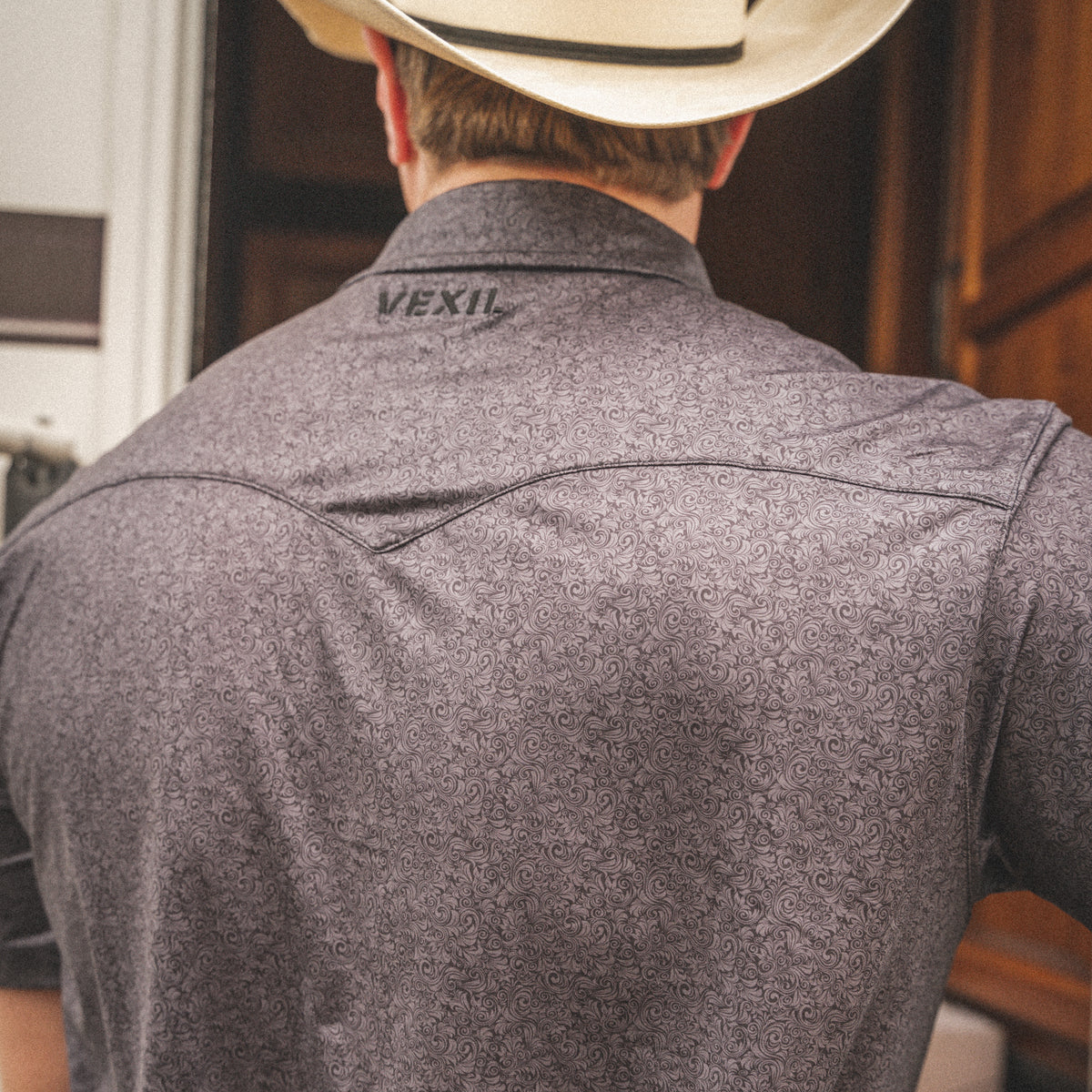 Vexil Brand – Western Pearl Snap Polo - Floral | Black – VEXIL BRAND