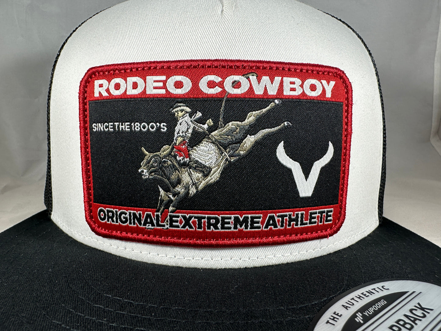 Rodeo Cowboy - Bull Rider - Black/White/Black Mesh