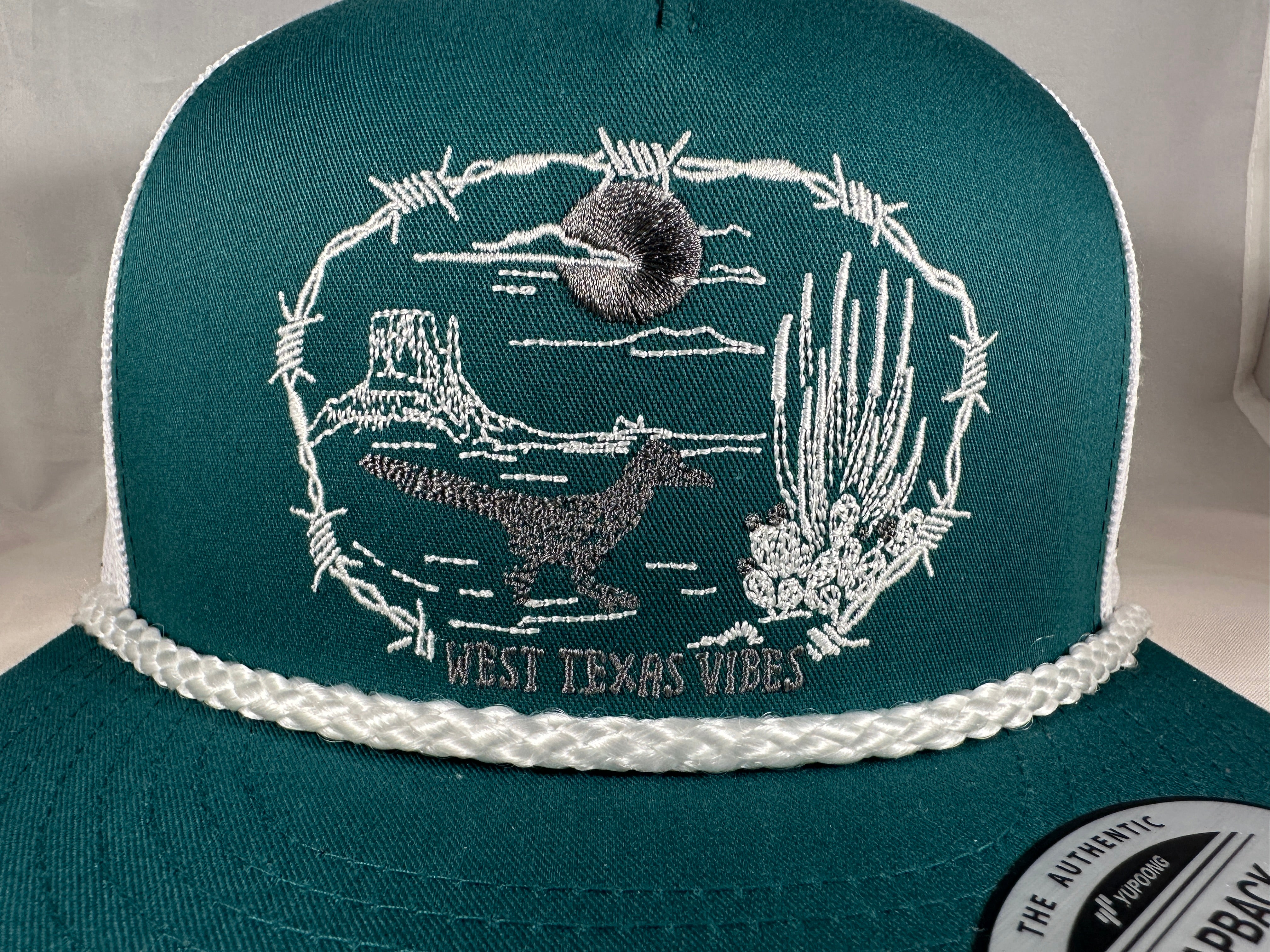 West Texas Vibes - Deep Teal/White Mesh