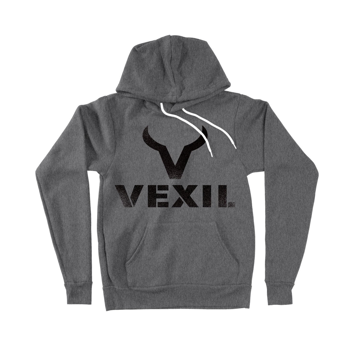 Vexil Brand - Hoodie - Distressed Logo - Deep Heather Grey
