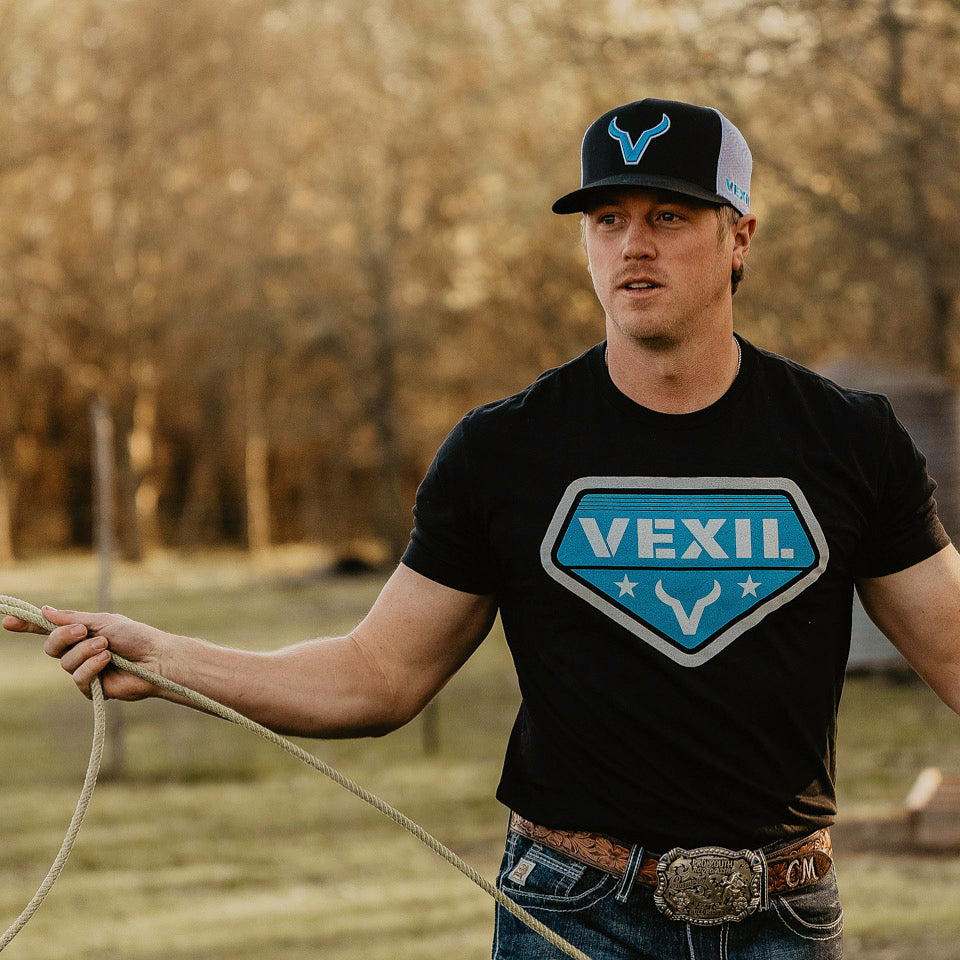 Vexil Brand - Light Blue Icon - Black/White Mesh